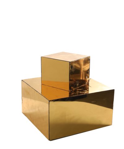 Caixas Quadradas de Espelho Douradas