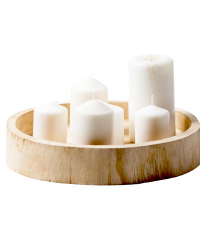 Rodela Porta Velas de Madeira