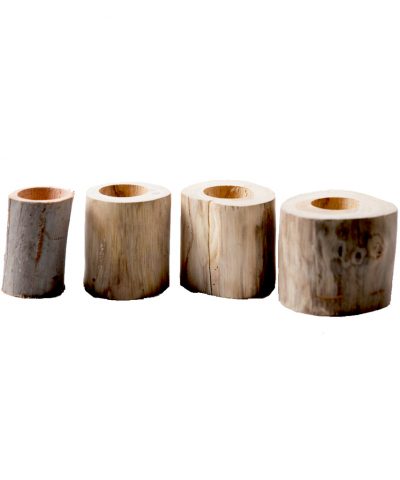 Conjunto Tealights Tronco de Madeira