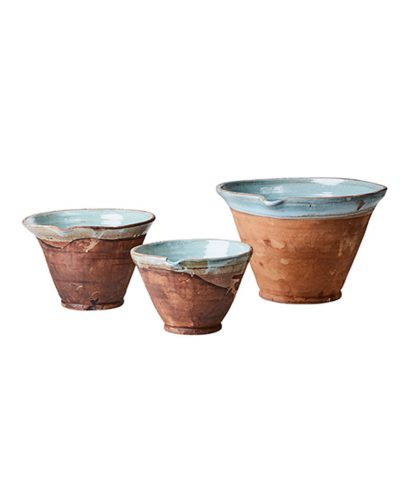 Conjunto Potes Cerâmica Azul Claro
