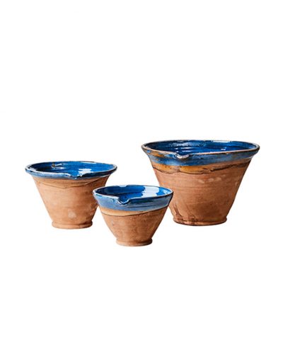 Conjunto Potes Cerâmica Azul Escuro