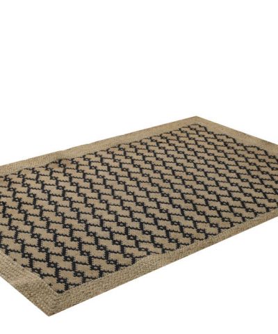 Tapete Rattan com Desenho Preto