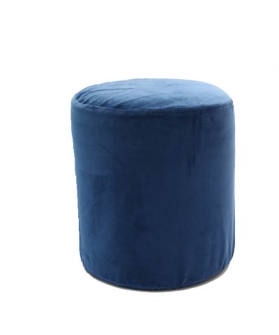 Puff Veludo Azul Claro
