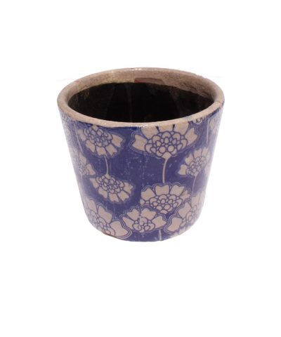 Pote de Flores Azuis e Brancas 1