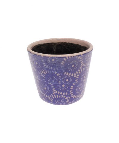 Pote de Flores Azuis e Brancas 2