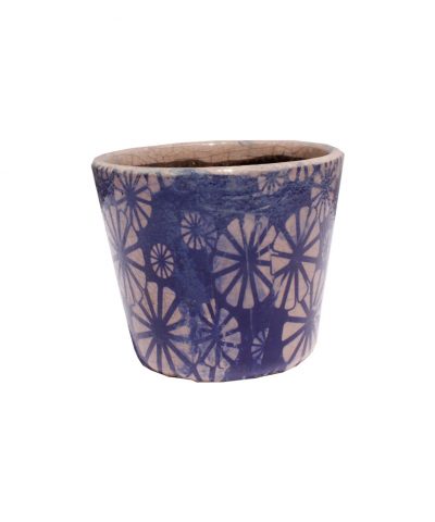Pote de Flores Azuis e Brancas 3
