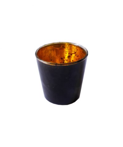 Tealight Preto e Prateado