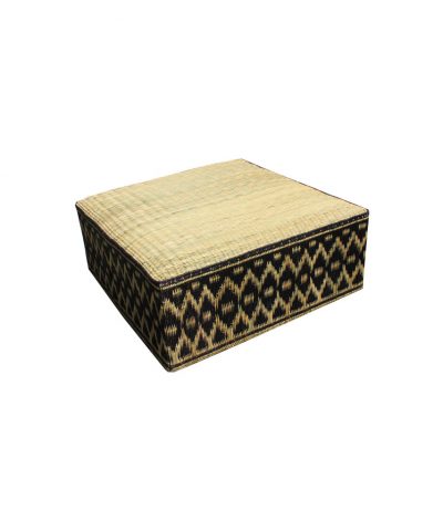 Mesa de Rafia Preto e Naturel