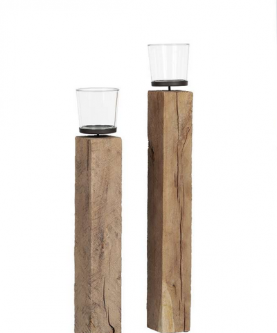 Coluna de Madeira com Tealight