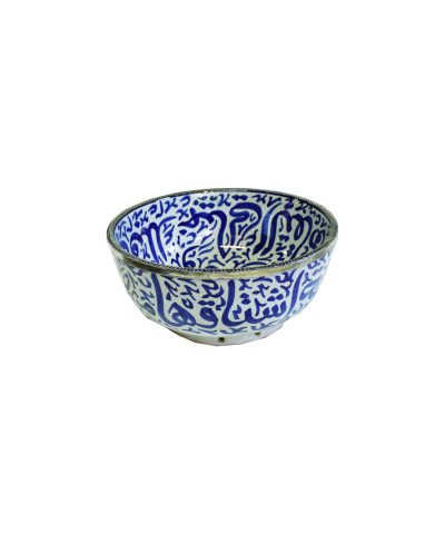 Tacinha Marroquina Padrão Azul e Branco