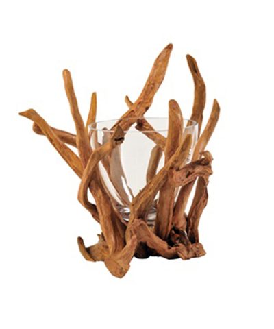 Vaso Laguna com Base de Troncos